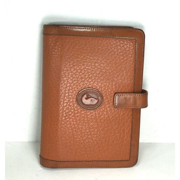 Dooney & Bourke Vtg  SMALL Brown Leather Planner Agenda-Made in USA - Distressed - Picture 1 of 12